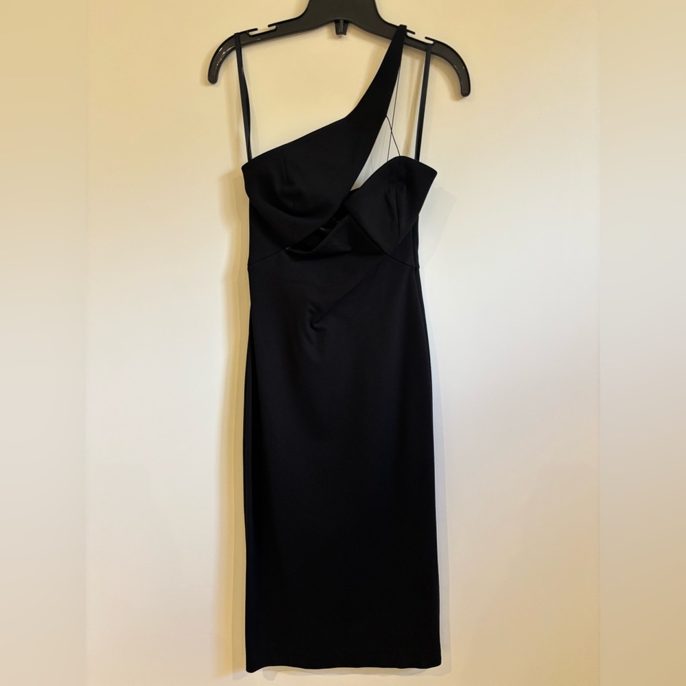 AQ/AQ Black One-Shoulder Dress